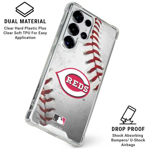 MLB Cincinnati Reds Game Ball Galaxy S26 Ultra Clear Case