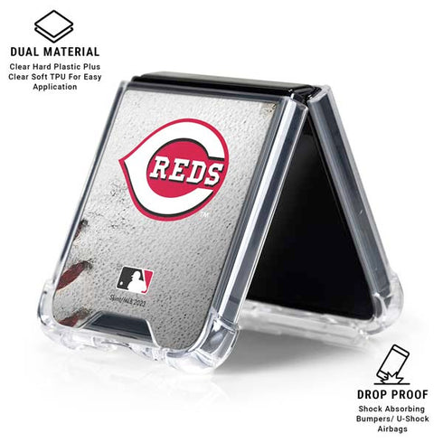 MLB Cincinnati Reds Game Ball Galaxy Z Flip6 Clear Case