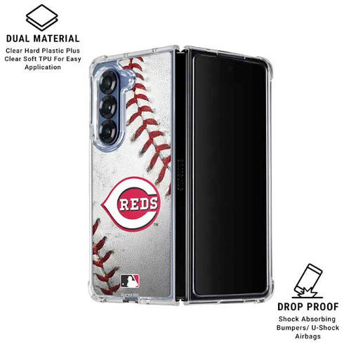 MLB Cincinnati Reds Game Ball Galaxy Z Fold7 Clear Case