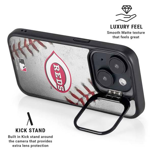 MLB Cincinnati Reds Game Ball iPhone 15 Plus Kickstand Case
