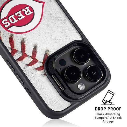MLB Cincinnati Reds Game Ball iPhone 15 Pro Kickstand Case