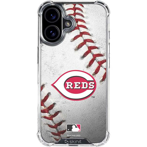 MLB Cincinnati Reds Game Ball iPhone 16 Plus Clear Case