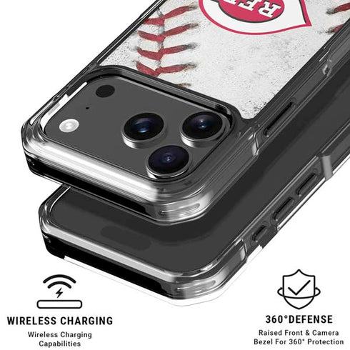MLB Cincinnati Reds Game Ball iPhone 17 Pro Clear Case