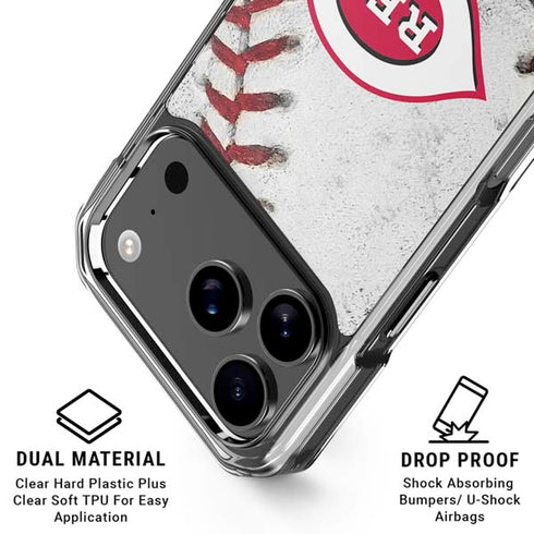 MLB Cincinnati Reds Game Ball iPhone 18 Pro Clear Case