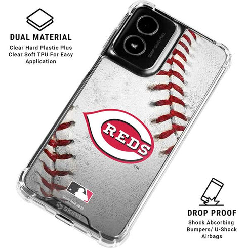 MLB Cincinnati Reds Game Ball Moto G Power 5G (2024) Clear Case