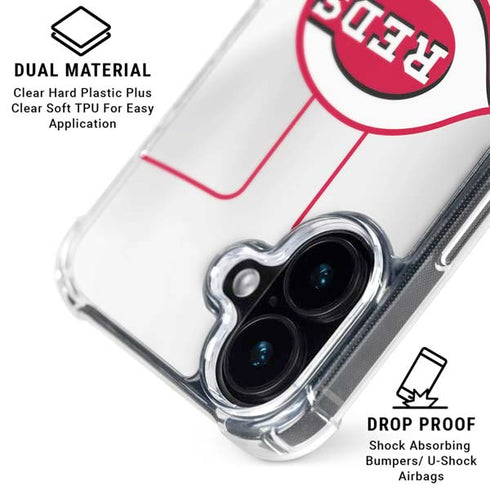 MLB Cincinnati Reds Home Jersey iPhone 16 Plus Clear Case