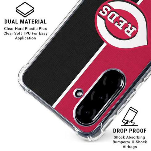 MLB Cincinnati Reds Split Galaxy A36 5G Clear Case