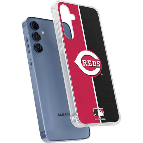 MLB Cincinnati Reds Split Galaxy A55 5G Clear Case