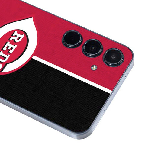 MLB Cincinnati Reds Split Galaxy A55 5G Skin