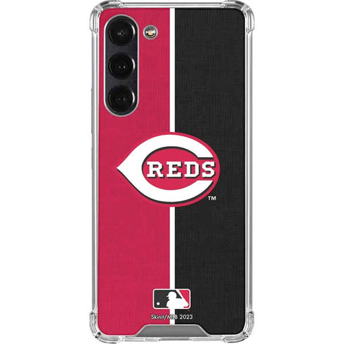MLB Cincinnati Reds Split Galaxy S24 FE Clear Case