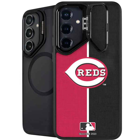 MLB Cincinnati Reds Split Galaxy S24 FE Kickstand Case
