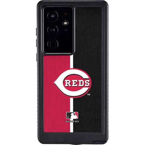 MLB Cincinnati Reds Split Galaxy S24 Ultra Waterproof Case