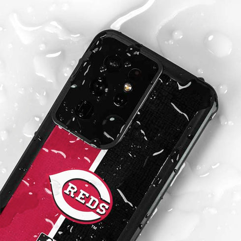 MLB Cincinnati Reds Split Galaxy S24 Ultra Waterproof Case