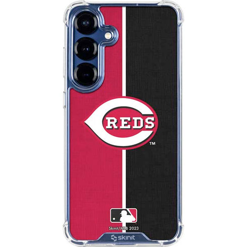 MLB Cincinnati Reds Split Galaxy S25 FE Clear Case