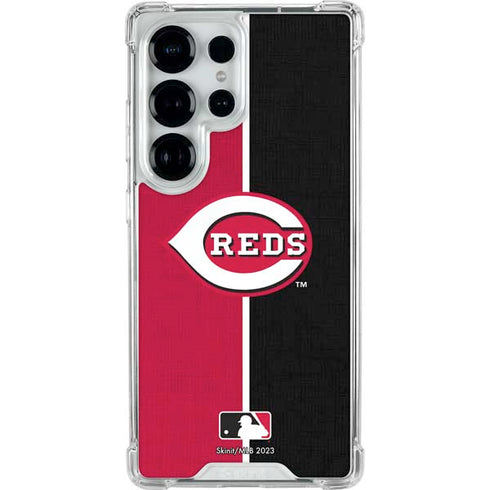 MLB Cincinnati Reds Split Galaxy S25 Ultra Clear Case