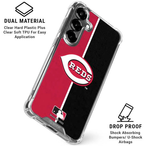 MLB Cincinnati Reds Split Galaxy S26 Clear Case