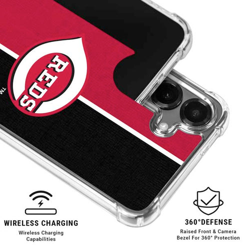 MLB Cincinnati Reds Split Galaxy S26 Plus Clear Case