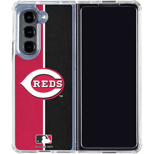 MLB Cincinnati Reds Split Galaxy Z Fold5 5G Clear Case