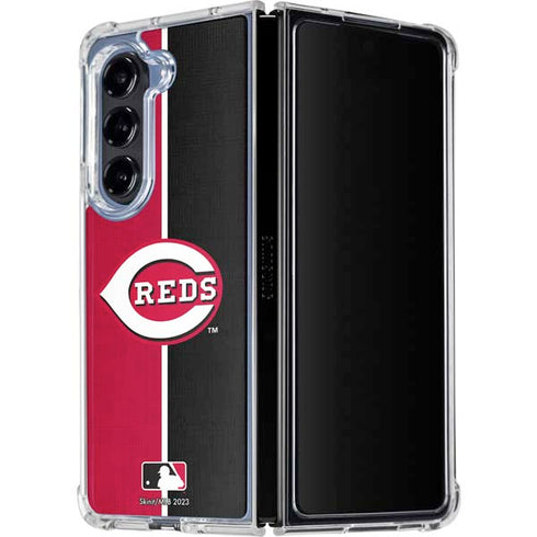 MLB Cincinnati Reds Split Galaxy Z Fold5 5G Clear Case