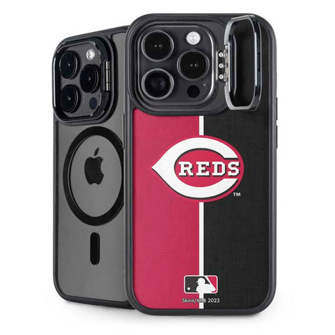 MLB Cincinnati Reds Split iPhone 14 Pro Kickstand Case