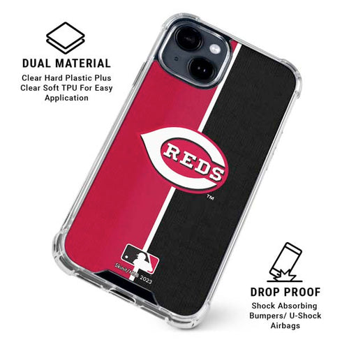 MLB Cincinnati Reds Split iPhone 15 Clear Case