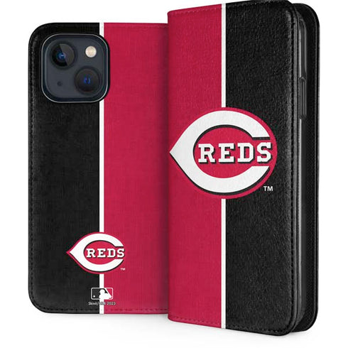 MLB Cincinnati Reds Split iPhone 15 Plus Folio Case