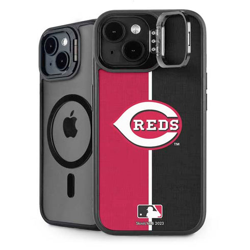 MLB Cincinnati Reds Split iPhone 15 Plus Kickstand Case