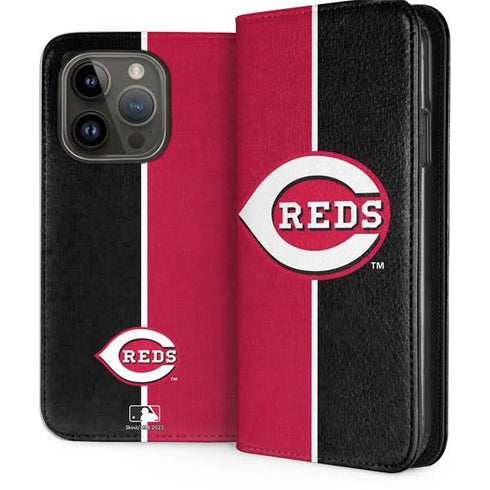 MLB Cincinnati Reds Split iPhone 15 Pro Folio Case