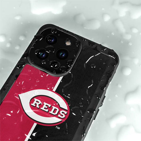 MLB Cincinnati Reds Split iPhone 15 Pro Waterproof Case