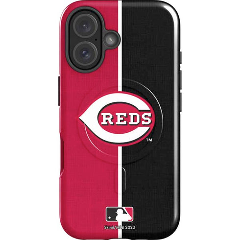 MLB Cincinnati Reds Split iPhone 16 Magsafe Impact Case