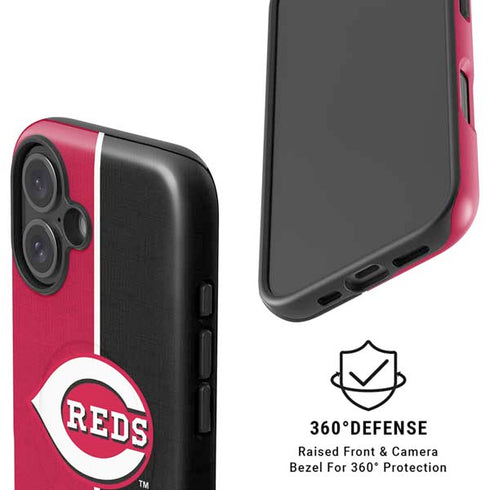 MLB Cincinnati Reds Split iPhone 16 Magsafe Impact Case