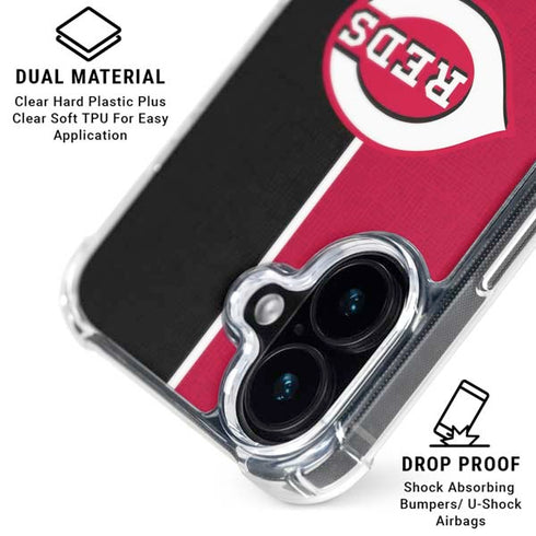 MLB Cincinnati Reds Split iPhone 16 Plus MagSafe Case