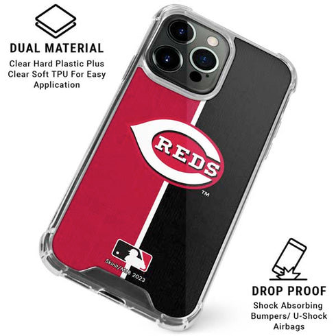 MLB Cincinnati Reds Split iPhone 16 Pro Clear Case