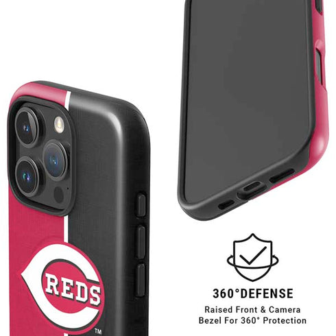 MLB Cincinnati Reds Split iPhone 16 Pro Magsafe Impact Case