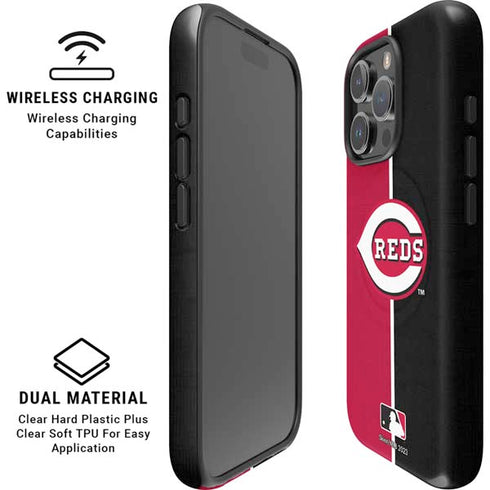 MLB Cincinnati Reds Split iPhone 16 Pro Magsafe Impact Case