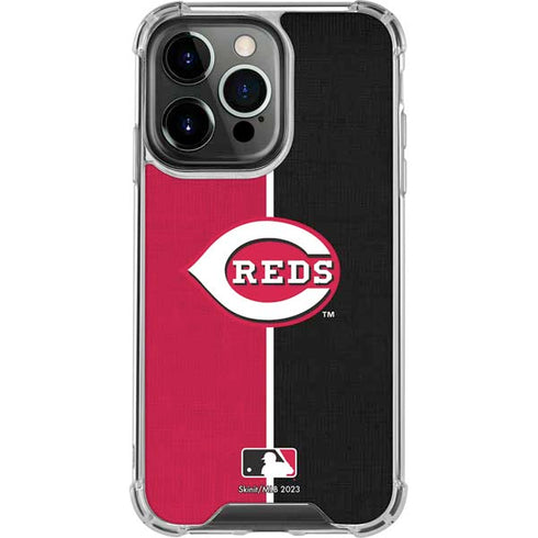 MLB Cincinnati Reds Split iPhone 16 Pro Max Clear Case