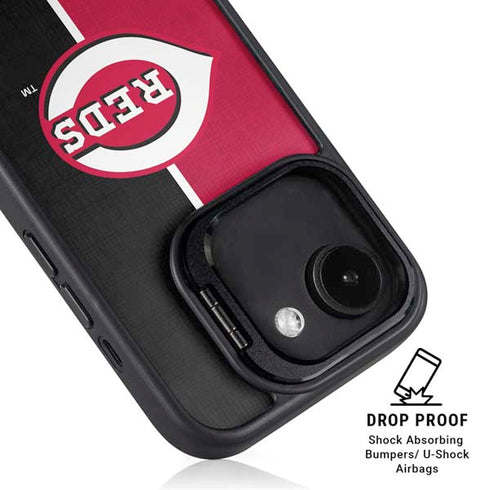 MLB Cincinnati Reds Split iPhone 16e Kickstand Case