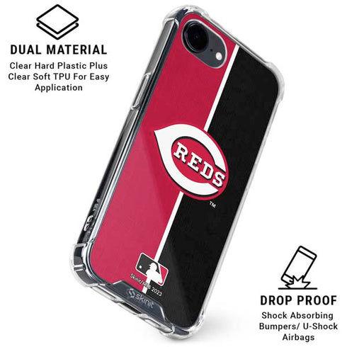 MLB Cincinnati Reds Split iPhone 16e Clear Case