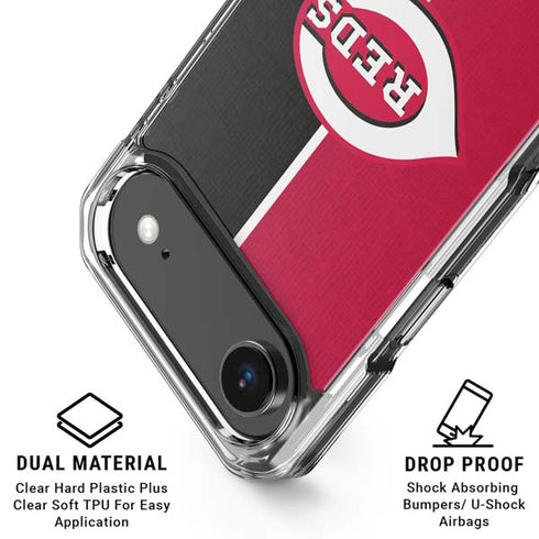 MLB Cincinnati Reds Split iPhone 17 Air Clear Case
