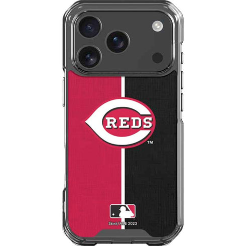 MLB Cincinnati Reds Split iPhone 17 Pro Clear Case