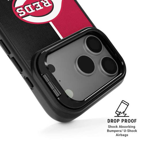 MLB Cincinnati Reds Split iPhone 17 Pro Kickstand Case