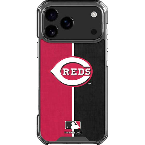 MLB Cincinnati Reds Split iPhone 17 Pro Max Clear Case