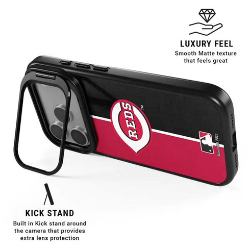 MLB Cincinnati Reds Split iPhone 17 Pro Max Kickstand Case