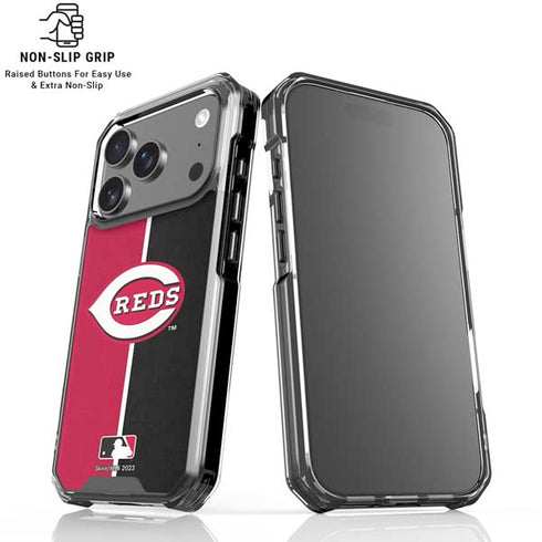 MLB Cincinnati Reds Split iPhone 18 Pro Clear Case