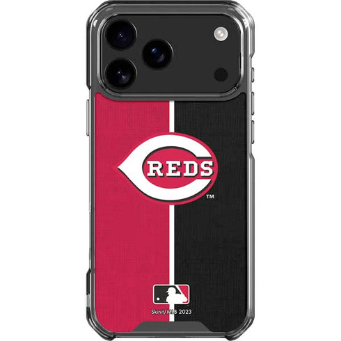 MLB Cincinnati Reds Split iPhone 18 Pro Max Clear Case