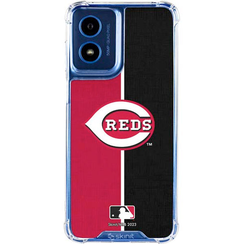 MLB Cincinnati Reds Split Moto G Play 4G (2024) Clear Case