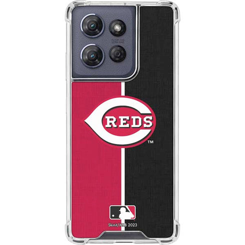 MLB Cincinnati Reds Split Moto G Play 5G (2025) Clear Case
