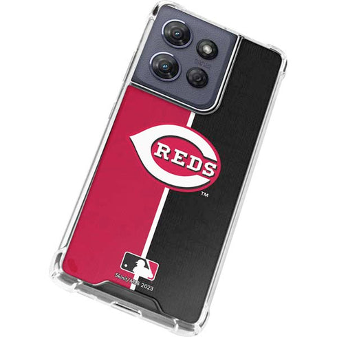 MLB Cincinnati Reds Split Moto G Play 5G (2025) Clear Case
