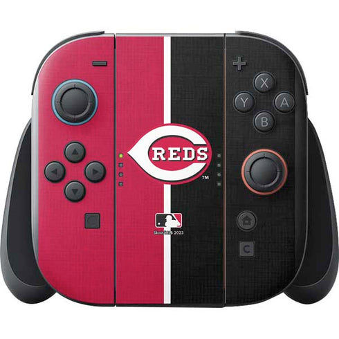 MLB Cincinnati Reds Split Nintendo Switch 2 (2025) with Joy-Con Skin