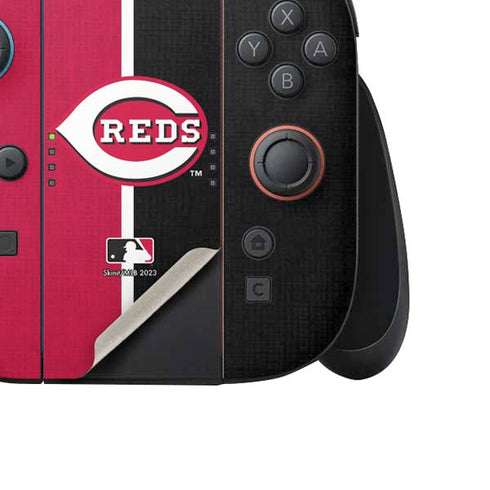 MLB Cincinnati Reds Split Nintendo Switch 2 (2025) Joy-Con Controller Skin